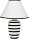 VK Lighting Κεραμικό Πορτατίφ για Ντουί E14 με Λευκό Καπέλο και Πολύχρωμη Βάση
