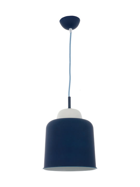 Inlight 4481B Hängelampe Federung Schiene für Fassung E27 Blau 4481-Β-Μπλε