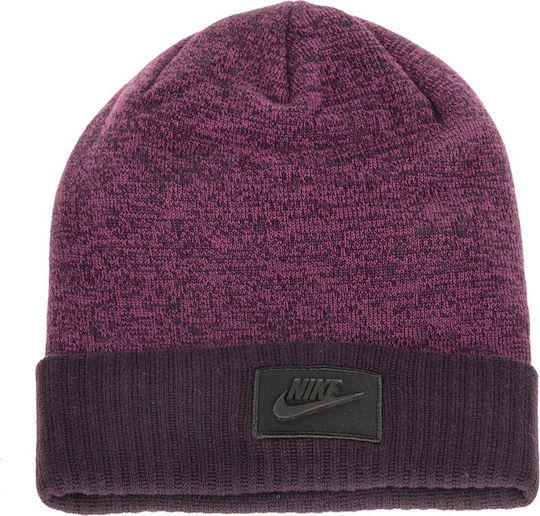Beanie Γυναικείος Σκούφος με Rib Πλέξη σε Μωβ χρώμα