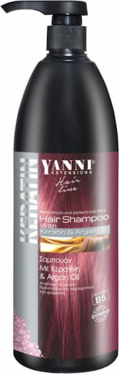 Yanni Extensions Keratina și Ulei de Argan Șampon Împotriva Căderii Părului pentru Toate Tipurile de Păr 1000ml