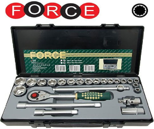 Force Set de chei tubulare și clichet 1\2" 24buc