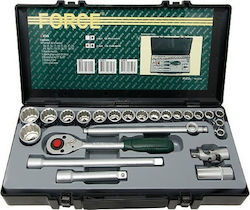Force 4246S-9 Set Cheie Tubulară Cu Chei Cu Clichet 1/2" 24 Bucăți