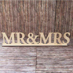 WOODEN PLAQUE MR & MRS 58X12CM