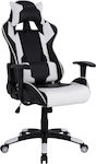 HomeMarkt HM1072.04 Καρέκλα Gaming Δερματίνης με Ρυθμιζόμενα Μπράτσα Λευκή