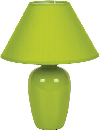 VK Lighting VK/1305/G Ceramic Table Lamp for Socket E14 with Green Shade and Base