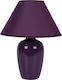 VK Lighting Ceramic Table Lamp for Socket E14 with Purple Shade and Base