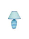 VK Lighting Ceramic Table Lamp for Socket E14 with Blue Shade and Base