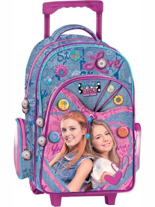 Graffiti Maggie & Bianca School Bag Trolley Elementary, Elementary in Blue color