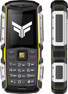 FlameFox Stone Dual SIM Ανθεκτικό Κινητό με Κουμπιά Stone Black/Yellow