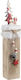Inart Christmas Wooden Figure Ceiling Pendant Beige Length 8cm