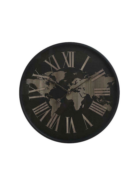 Inart Wall Clock Plastic Black Ø45cm