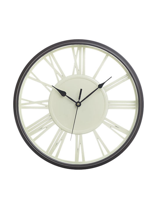 Inart Antique Wall Clock Plastic Black Ø40cm