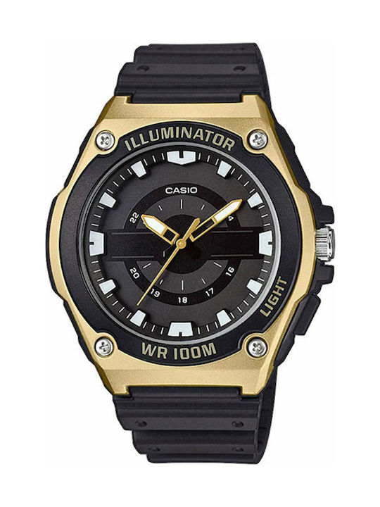 Casio Standard Ρολόι Χρονογράφος Μπαταρίας με Μαύρο Καουτσούκ Λουράκι