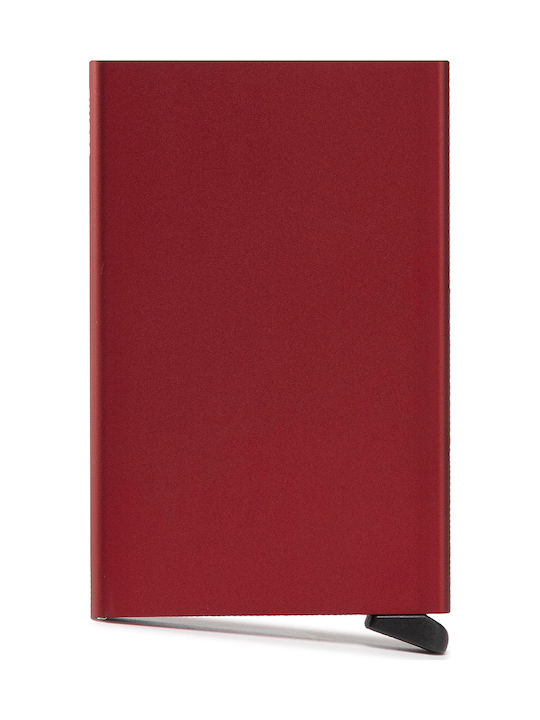 Secrid Cardprotector Portofel bărbați Cărți cu RFID și mecanism de glisare Burgundy