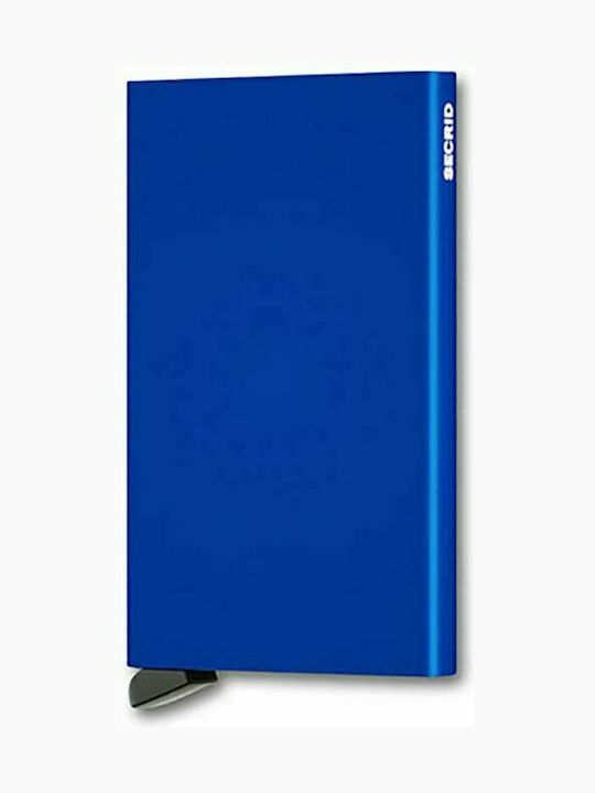Cardprotector Ανδρικό Πορτοφόλι Καρτών με RFID και Μηχανισμό Slide C-Blue