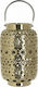 Inart Tabletop Ceramic Lantern Gold 20x20x32cm