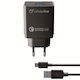 Cellular Line с USB-A порт и кабел USB-C 18W Quick Charge 3.0 Черен (ACHHUKITQCTYCK)