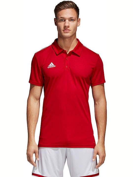 Adidas Core 18 Ανδρική Μπλούζα Polo Κοντομάνικη Κόκκινη