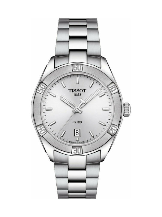 Tissot PR 100 Sport Chic Watch with Silver Metal Bracelet