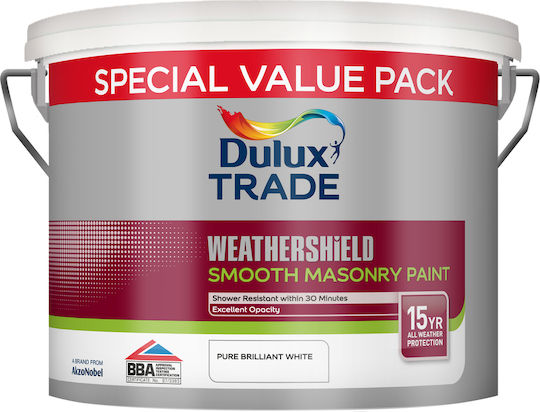 Dulux Trade Weather Shield Πλαστικό Χρώμα Ακρυλικό για Εξωτερική Χρήση 9lt