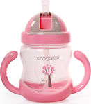 Cangaroo Toddler Plastic Cup with Handles and Straw 280ml for 6m+ Pink