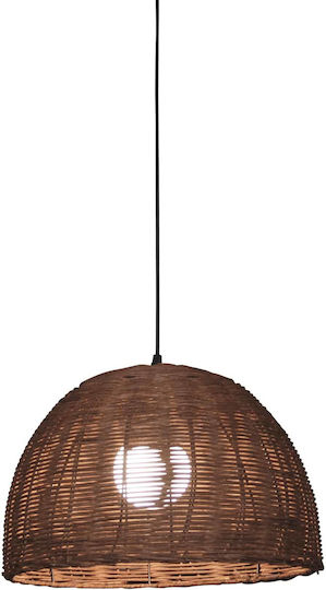 Home Lighting Saman Κρεμαστό Φωτιστικό Καφέ Πλέγμα με Ντουί E27