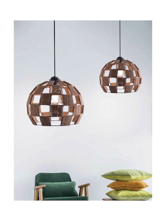 Home Lighting Show Ρυθμιζόμενο Κρεμαστό Φωτιστικό Καφέ με Ντουί E27 20εκ.