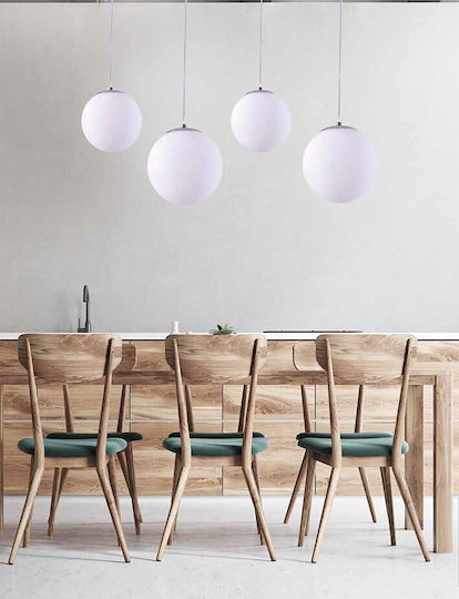 Home Lighting Alessia Регулируема Висящо Осветително Тяло Бял Топка с Цокъл E27 20x20x120см.