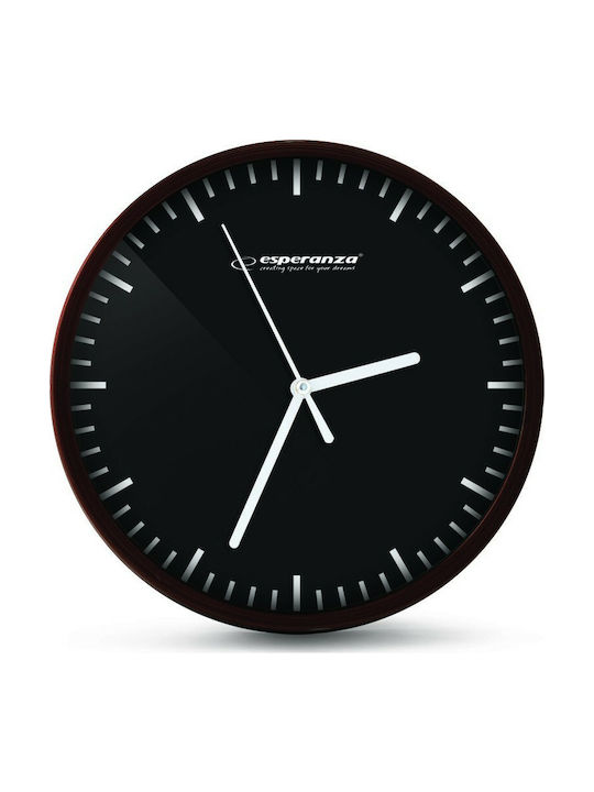 Esperanza Budapest Ρολόι Τοίχου Πλαστικό Μαύρο 20cm