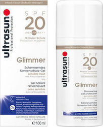 Ultrasun Professional Protection Glimmer Waterproof Sunscreen Cream Face and Body SPF20 150ml