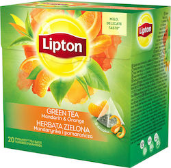 Lipton Green Tea Πράσινο Τσάι Μανταρίνι-Πορτοκάλι 20 Bags 20gr