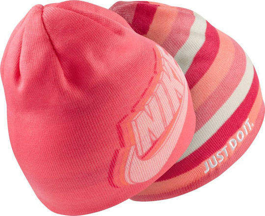 Women's Reversible Knitted Beanie in Orange Colour