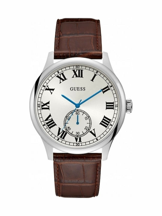 Guess Men's Watch 44mm Battery with Brown Leather Strap