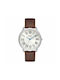 Guess Watch Battery with Brown Leather Strap W1164G1