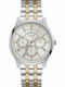 Guess Herrenuhr 43mm Chronograph Batterie mit Silber Metallarmband