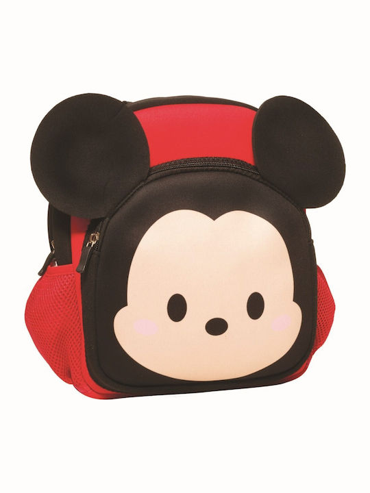 Gim Tsum Tsum Mickey Σχολική Τσάντα Πλάτης Νηπιαγωγείου σε Κόκκινο χρώμα 12lt