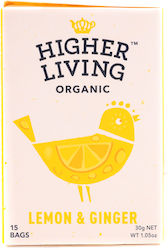 Higher Living Lemon & Ginger Μείγμα Βοτάνων Βιολογικό 15 Φακελάκια 450gr