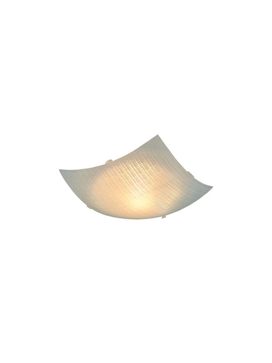 Home Lighting Κλασική Γυάλινη Πλαφονιέρα Οροφής με Ντουί E27 σε Λευκό χρώμα 40cm