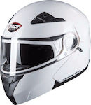 Pilot Turn SV Flip-Up Helmet with Sun Visor ECE 22.05 1450gr White PIL000KRA52