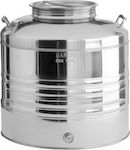 Sansone Stainless Steel Container Ανοξείδωτο Βαρέλι Με Βρύση with Screw Lid 20lt 125.101