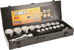 Topex Set de chei tubulare și clichet 3\4" 20buc