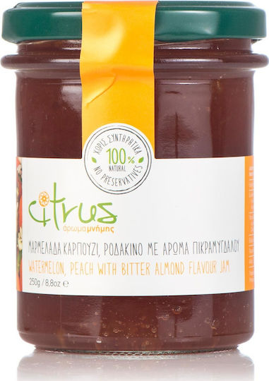 Citrus Marmelade Wassermelone und Pfirsich mit Bittermandelgeschmack 250gr