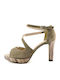 S.Oliver Platform Suede Women's Sandals Beige with Chunky High Heel