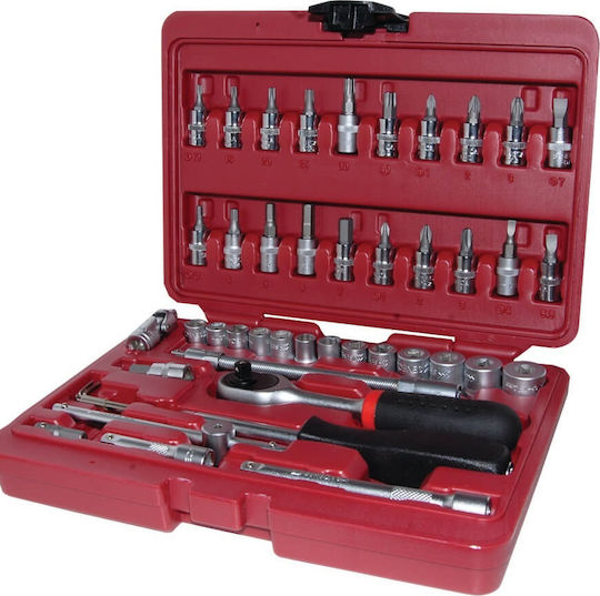 Seneca Set de chei tubulare și clichet 1\4" 46buc