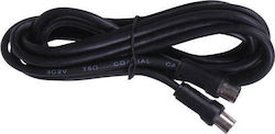 Eurolamp Καλώδιο Κεραίας Coax male - Coax female Μαύρο 3m