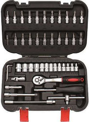 Kraftmann BGS-2142 Ratschen- und Steckschlüssel-Set 1/4 Ratschengröße 46 Stück