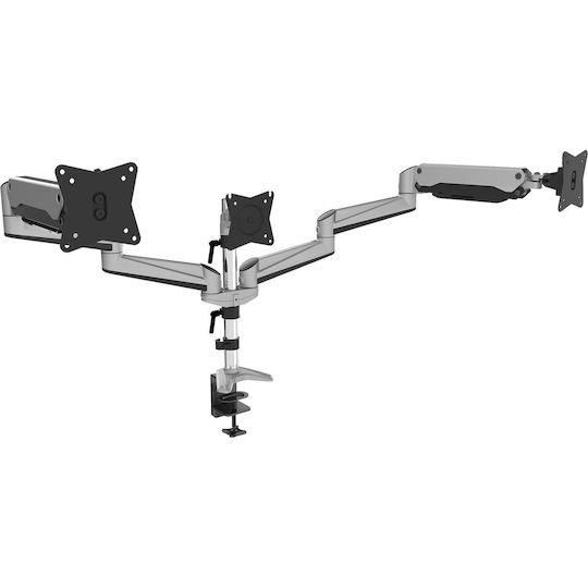 Digitus Stand Desk Mounted for 3 Monitors up to 27" with Arm Silver (DA-90363)