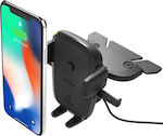 iOttie Mobile Phone Holder Car Easy One Touch 4 Wireless Fast Charger / CD Slot with Adjustable Hooks and Wireless Charging Black