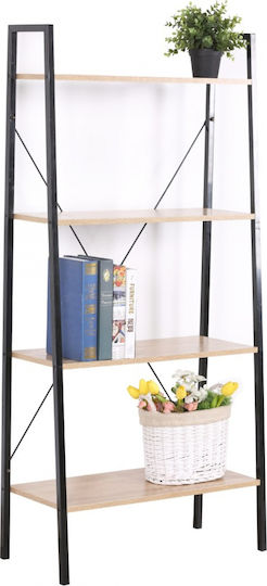 Библиотека Черен Метал 60x33x148см