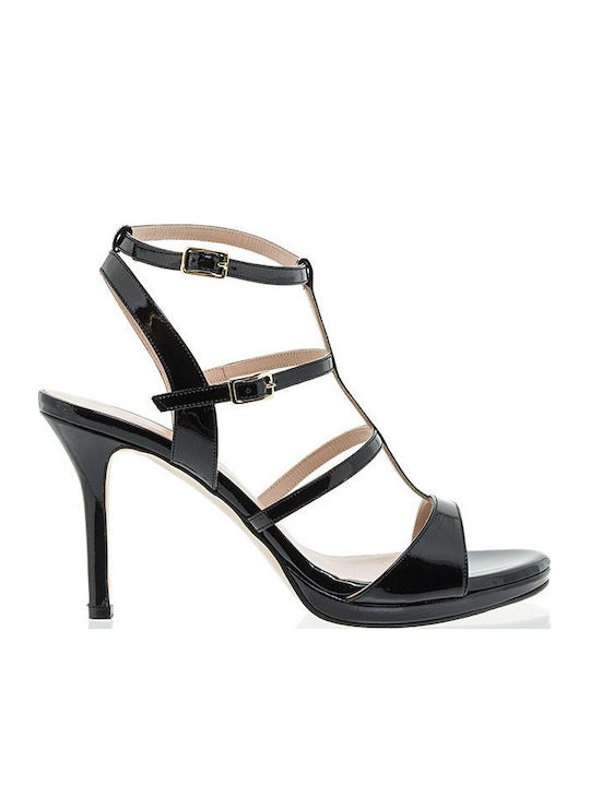 Sandalen aus Lackleder Schwarz